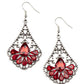 ​Exemplary Elegance - Red - Paparazzi Earring Image