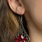 ​Exemplary Elegance - Red - Paparazzi Earring Image