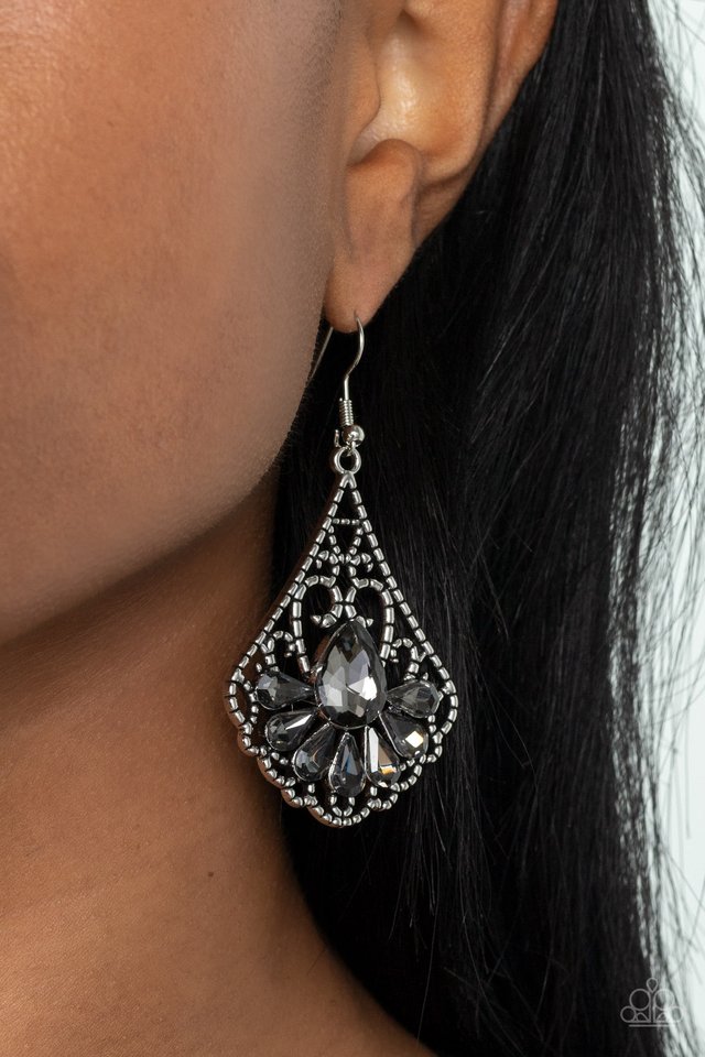 ​Exemplary Elegance - Silver - Paparazzi Earring Image