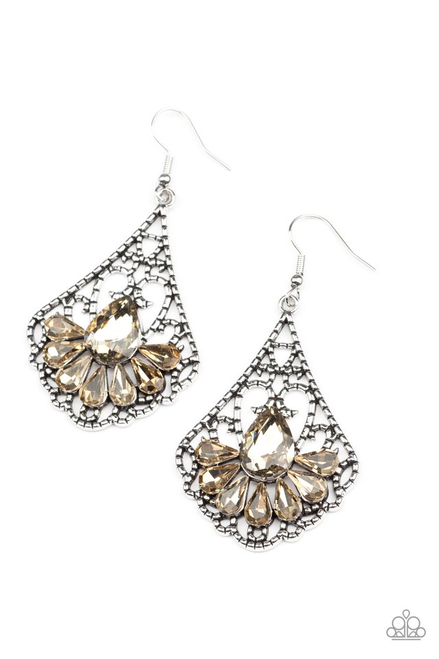 ​Exemplary Elegance - Brown - Paparazzi Earring Image