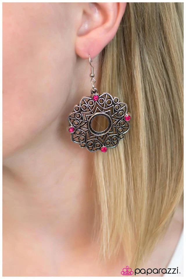 Paparazzi Earring ~ Love Spell - Pink