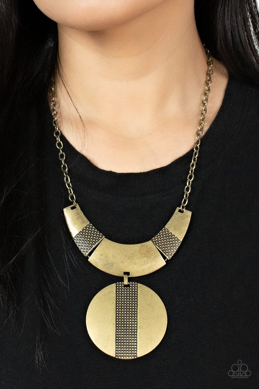 ​Metallic Enchantress - Brass - Paparazzi Necklace Image