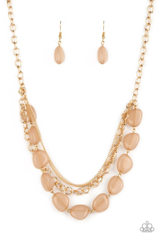 Pumped Up Posh - Gold - Paparazzi Necklace Image