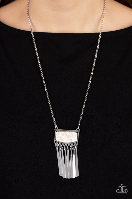 Plateau Pioneer - White - Paparazzi Necklace Image