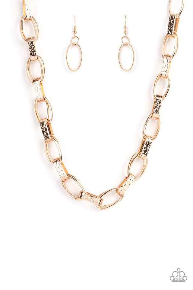 Motley In Motion - Gold - Paparazzi Necklace Image