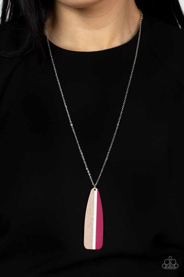 Grab a Paddle - Pink - Paparazzi Necklace Image