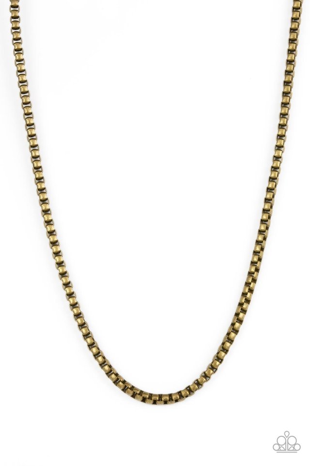 No ENDGAME in Sight - Brass - Paparazzi Necklace Image