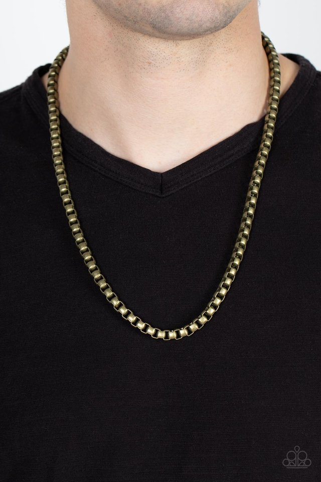 No ENDGAME in Sight - Brass - Paparazzi Necklace Image