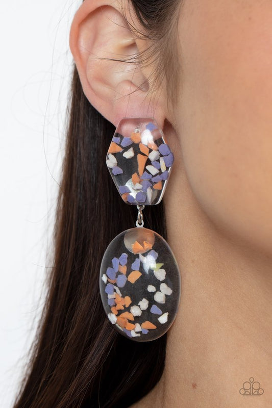 Flaky Fashion - Orange - Paparazzi Earring Image