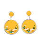 Embroidered Gardens - Yellow - Paparazzi Earring Image