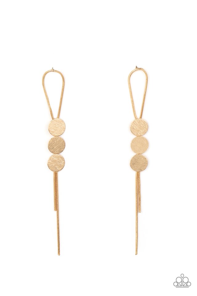 ​Bolo Beam - Gold - Paparazzi Earring Image