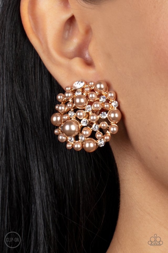 Head To Toe Twinkle - Brown - Paparazzi Earring Image