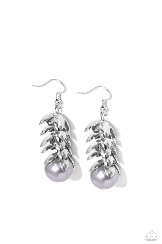 ​Ocean FROND Property - Silver - Paparazzi Earring Image