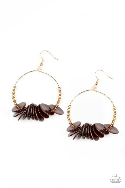 ​Caribbean Cocktail - Brown - Paparazzi Earring Image