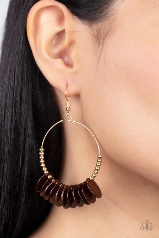 ​Caribbean Cocktail - Brown - Paparazzi Earring Image