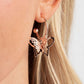 Butterfly Freestyle - Rose Gold - Paparazzi Earring Image