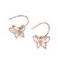 Butterfly Freestyle - Rose Gold - Paparazzi Earring Image