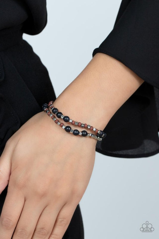 ​Backcountry Beauty - Black - Paparazzi Bracelet Image