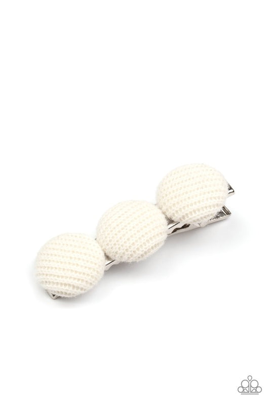 ​Cute as a Button - White - Paparazzi Hair Accessories Image