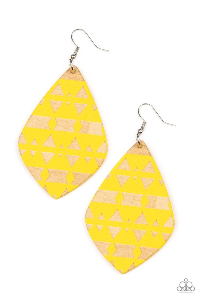 ​Zimbabwe Zoo - Yellow - Paparazzi Earring Image