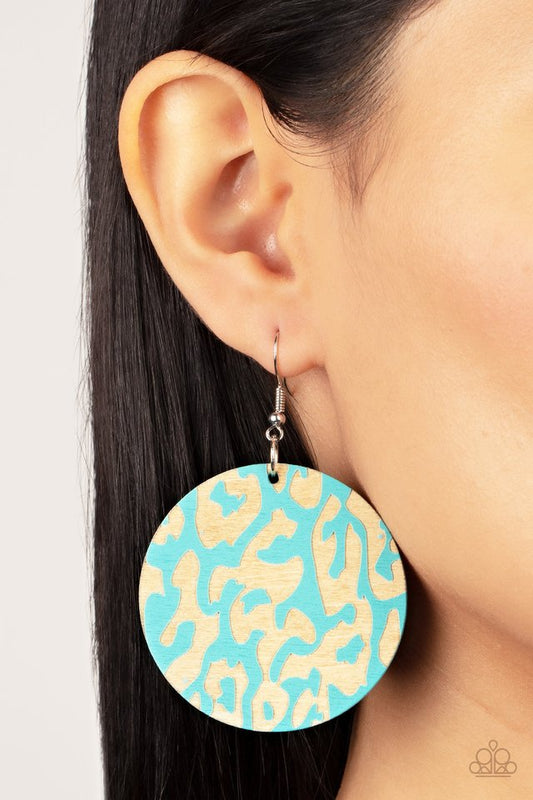 ​Catwalk Safari - Blue - Paparazzi Earring Image