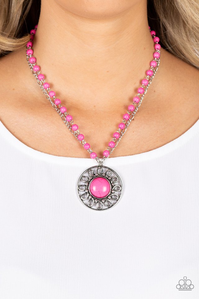 Sahara Suburb - Pink - Paparazzi Necklace Image