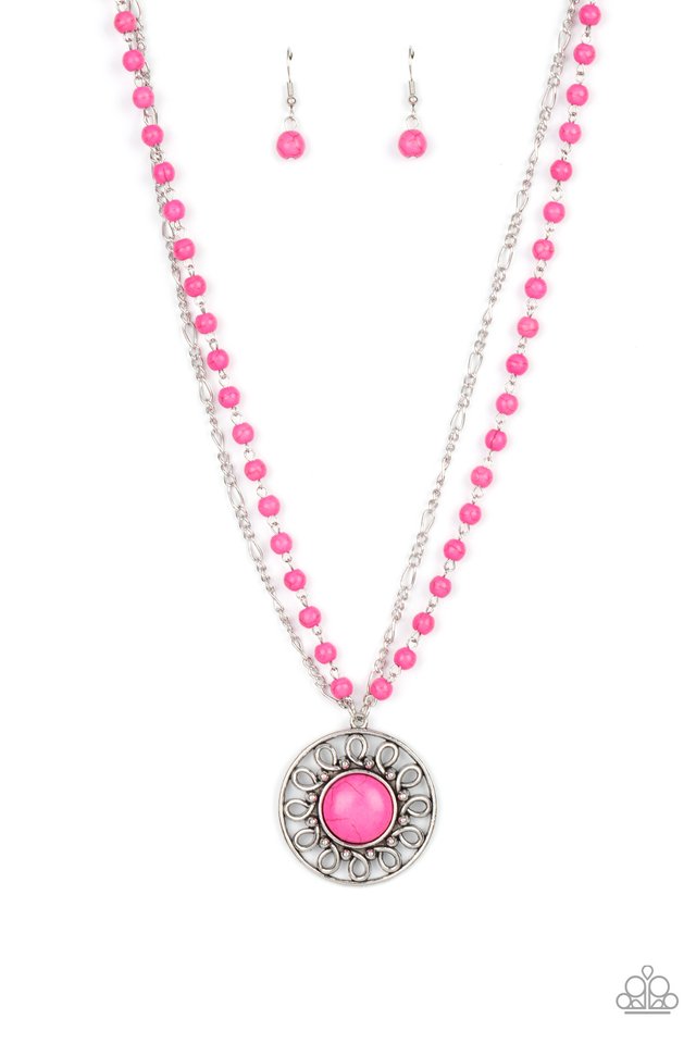 Sahara Suburb - Pink - Paparazzi Necklace Image