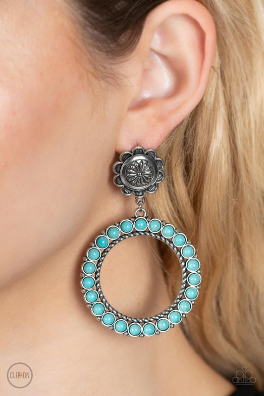 Playfully Prairie - Blue - Paparazzi Earring Image