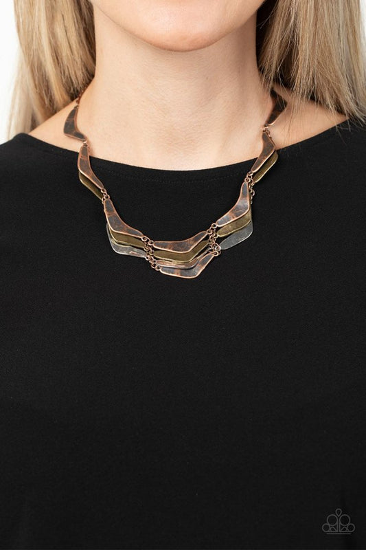 Mixed Metal Mecca - Copper - Paparazzi Necklace Image