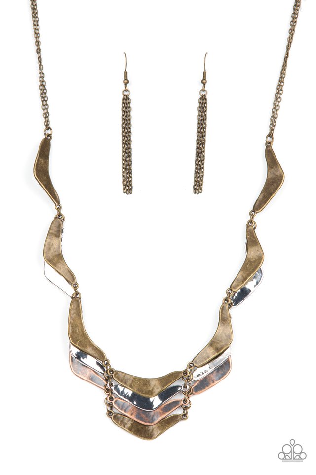 ​Mixed Metal Mecca - Brass - Paparazzi Necklace Image