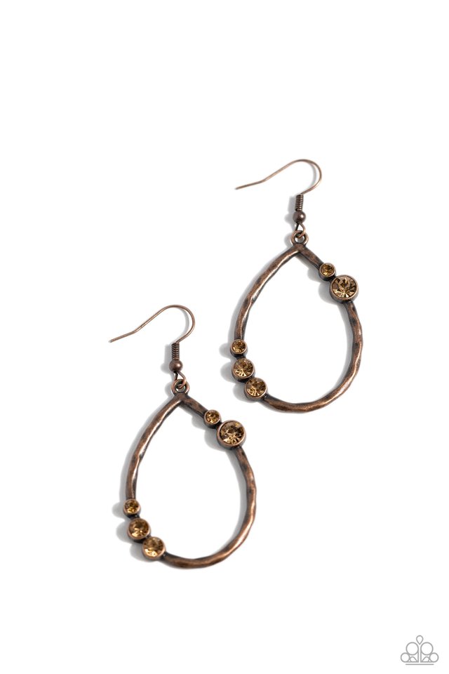 Paparazzi Earring Shop Till You DROPLET Copper Paparazzi