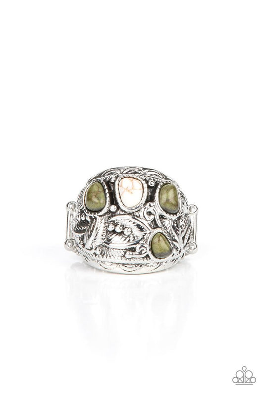 ​Down-To-Earth Detail - Green - Paparazzi Ring Image