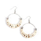 Capriciously Crimped - White - Paparazzi Earring Image