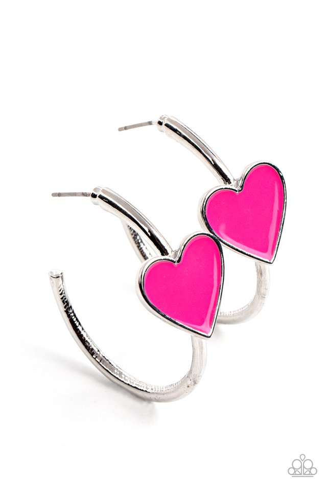 ​Kiss Up - Pink - Paparazzi Earring Image