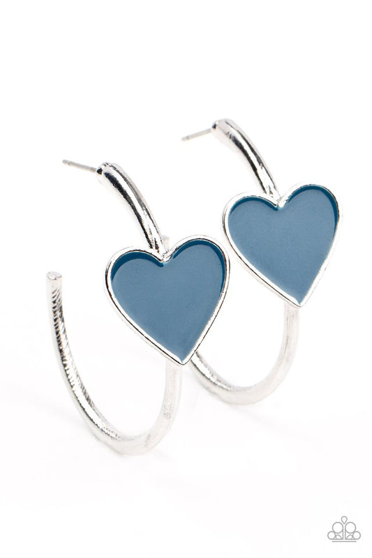 ​Kiss Up - Blue - Paparazzi Earring Image