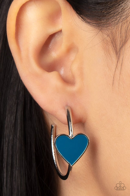 ​Kiss Up - Blue - Paparazzi Earring Image