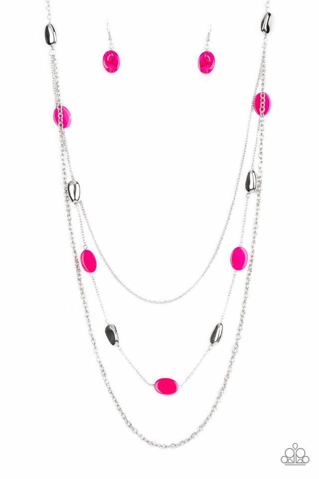 Barefoot and Beachbound - Pink - Paparazzi Necklace Image