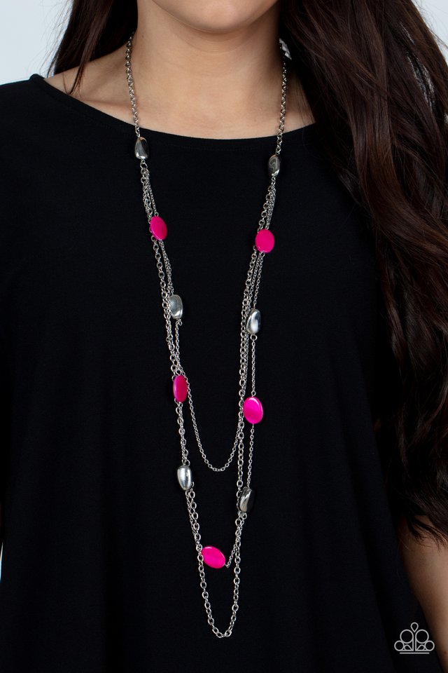 Barefoot and Beachbound - Pink - Paparazzi Necklace Image