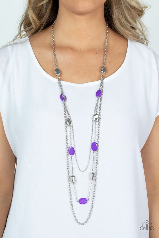 Barefoot and Beachbound - Purple - Paparazzi Necklace Image