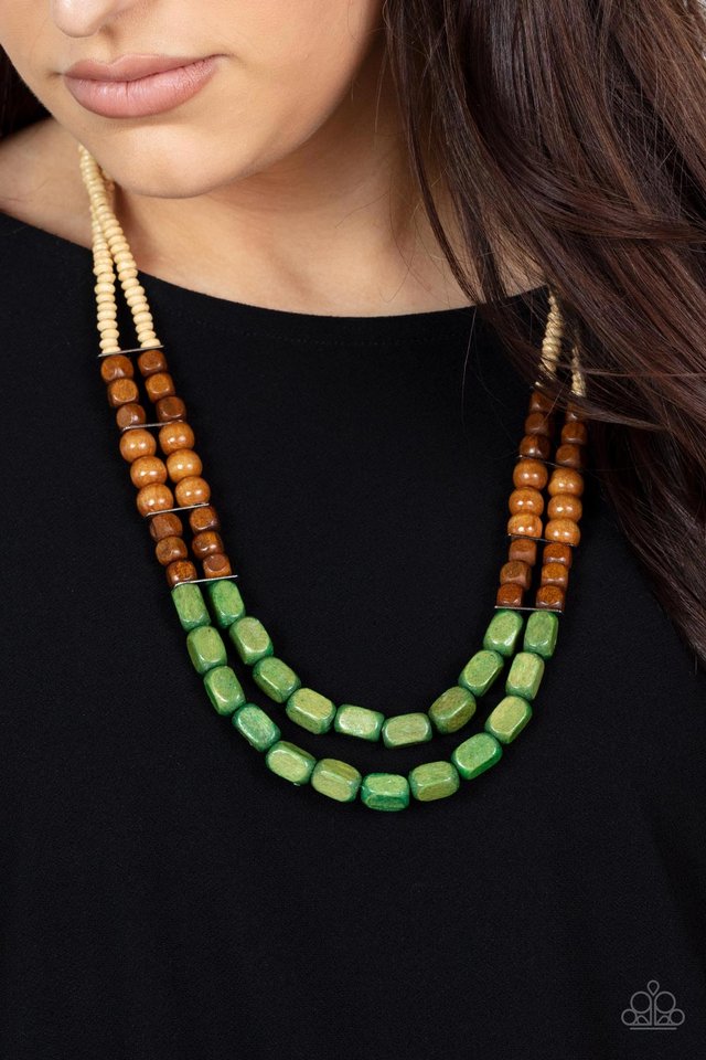 ​Bermuda Bellhop - Green - Paparazzi Necklace Image