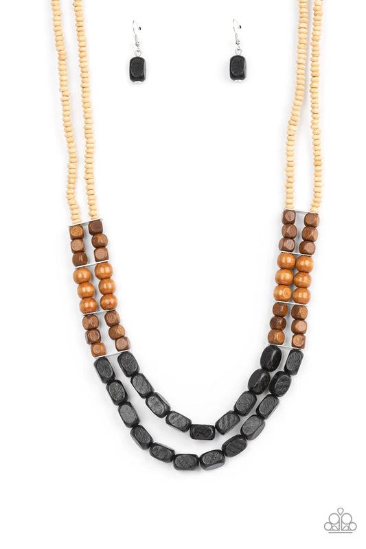 Paparazzi Necklace ~ Bermuda Bellhop - Black