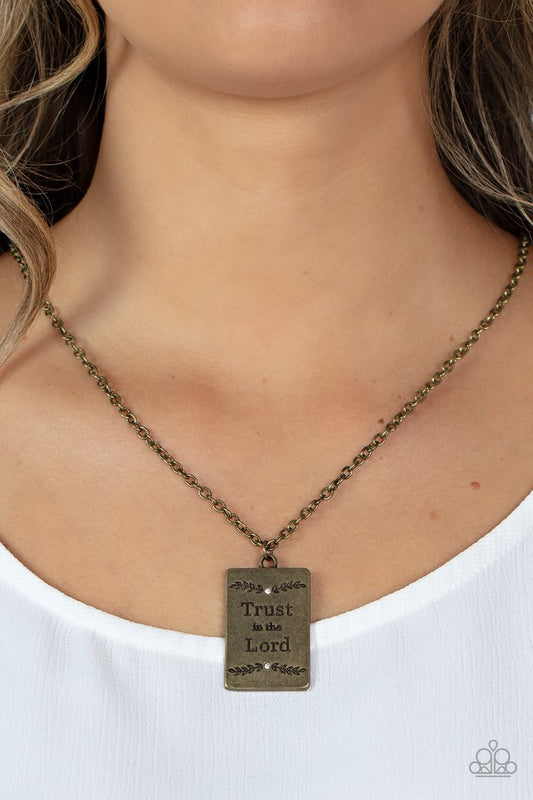 ​All About Trust - Brass - Paparazzi Necklace Image