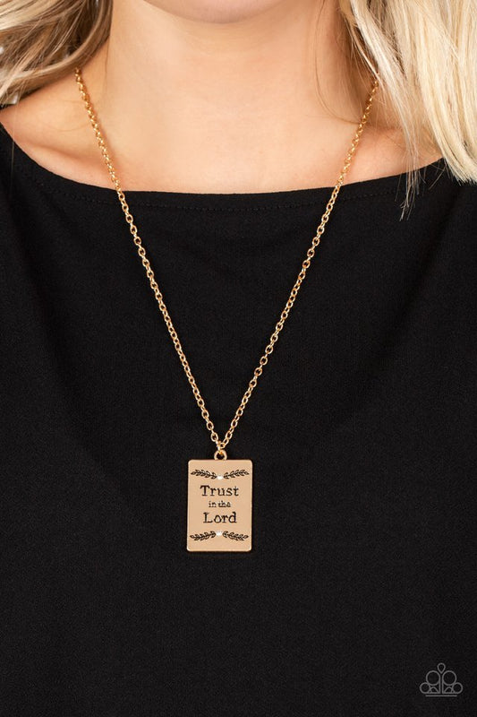 All About Trust - Gold - Paparazzi Necklace Image