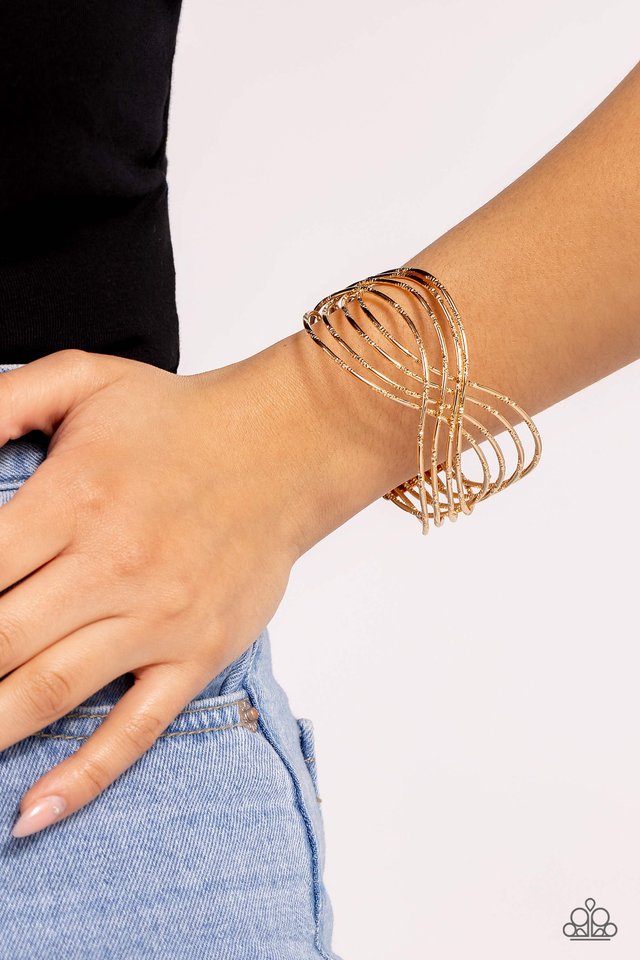 WIRE Away - Gold - Paparazzi Bracelet Image