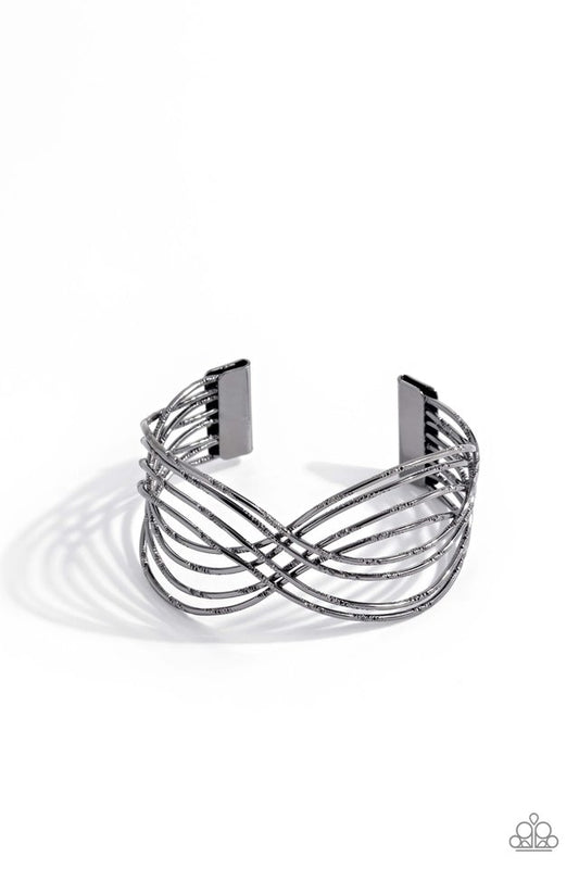 WIRE Away - Black - Paparazzi Bracelet Image