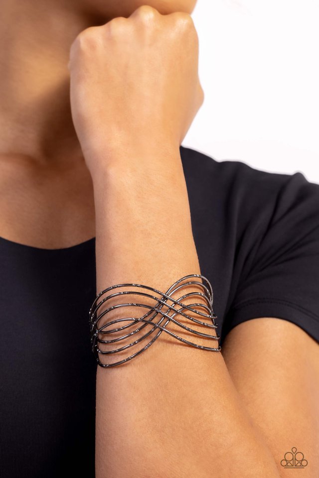 WIRE Away - Black - Paparazzi Bracelet Image