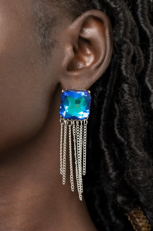 Supernova Novelty - Blue - Paparazzi Earring Image