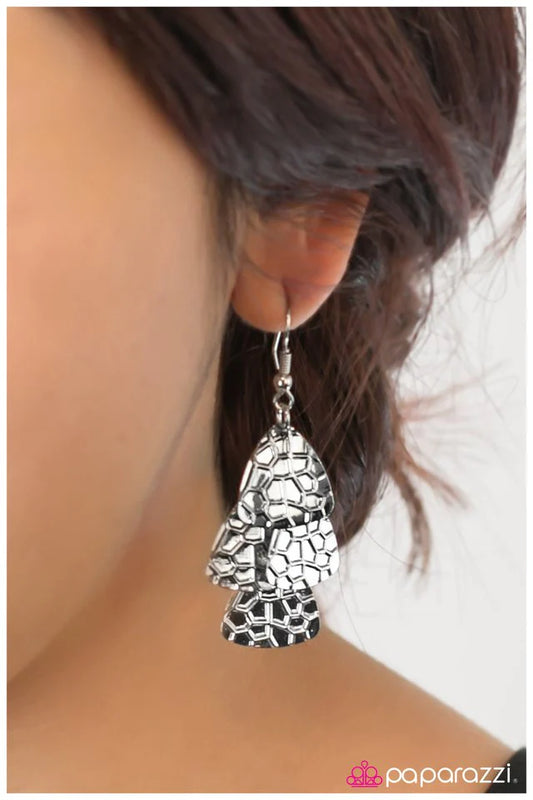 Paparazzi Earring ~ Abracadabra - Silver