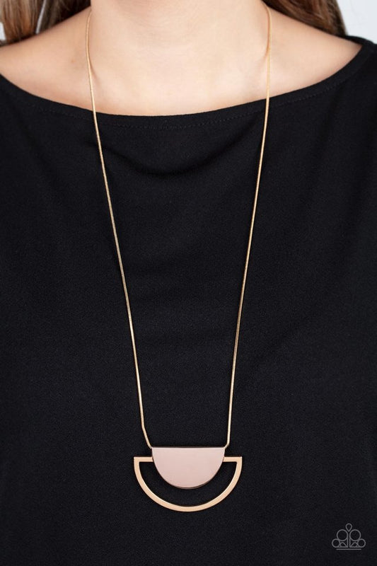 Lunar Phases - Gold - Paparazzi Necklace Image