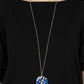 ​Iridescently Influential - Blue - Paparazzi Necklace Image